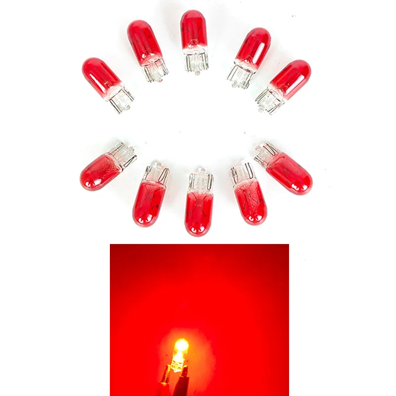 Pack of 10 Signal Lamp Glass Bulbs - 12V Auto Light, Single Filament