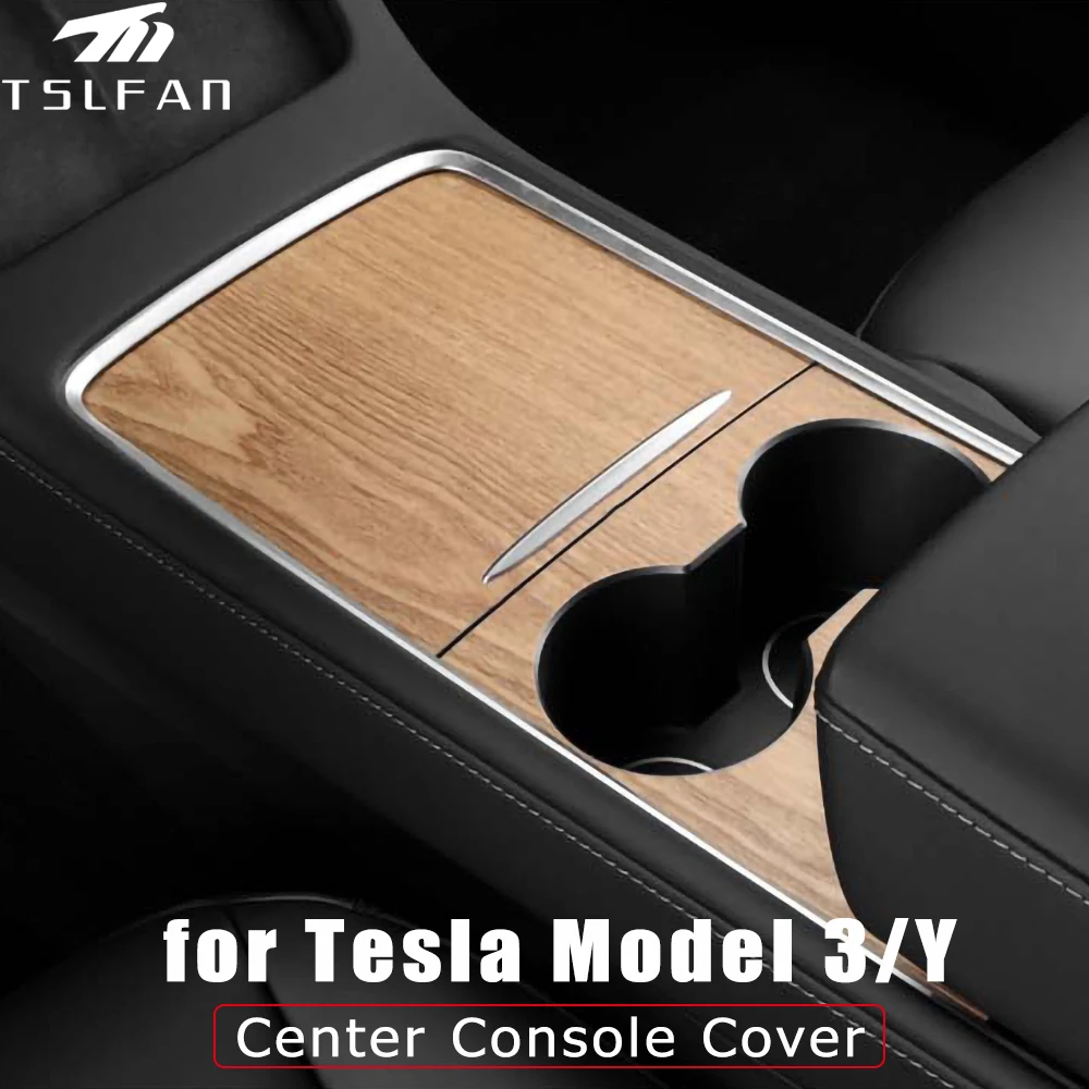 Per Tesla Model 3 Y 2021-2023 Center Console Panel Sticker Wood Grain Film Carbon Central Control Cover Accessori Interni Per Auto