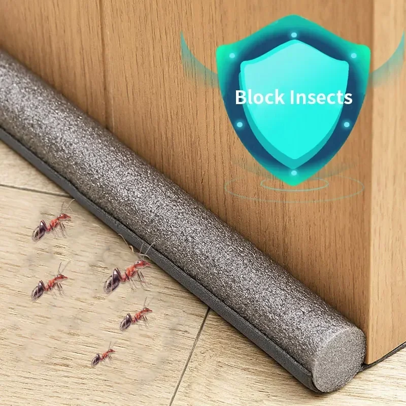 Flexible Cutable Door Bottom Weather Strip Noise Blocker Double Foam Stopper Sound Proof Dust Insulation Seal Strip Waterproof