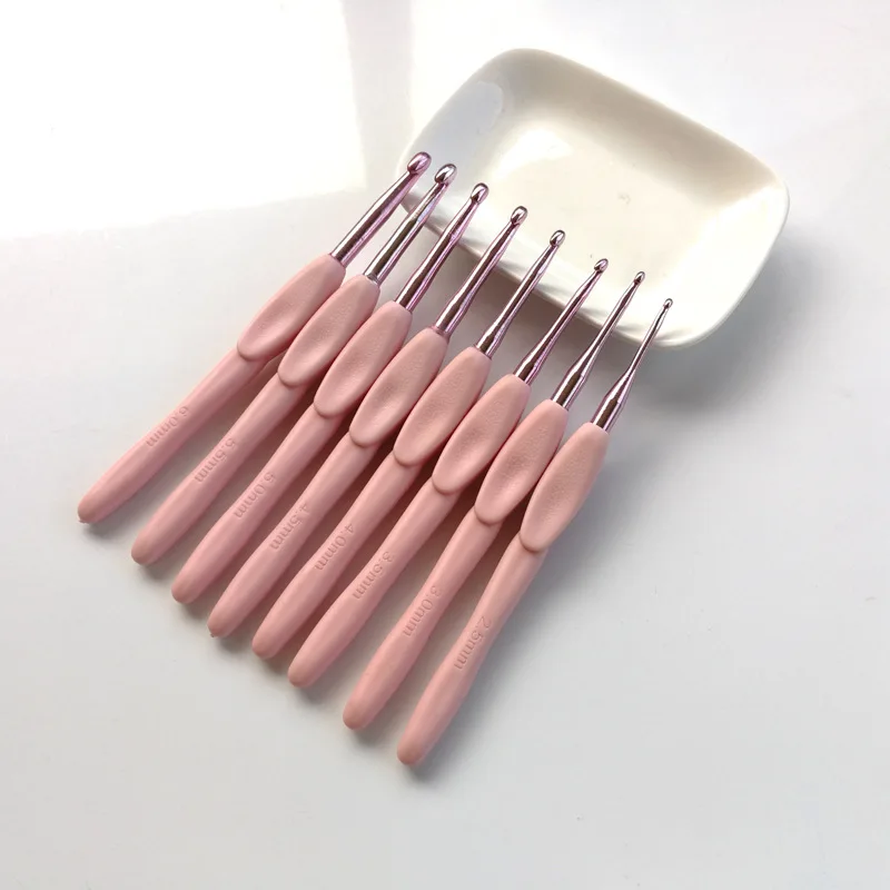 

8Pcs Soft Handle Crochet Hook Set DIY Portable Accessories Easy Use Handmade Sewing Tool Scarf Sweater Home Knitting Needle