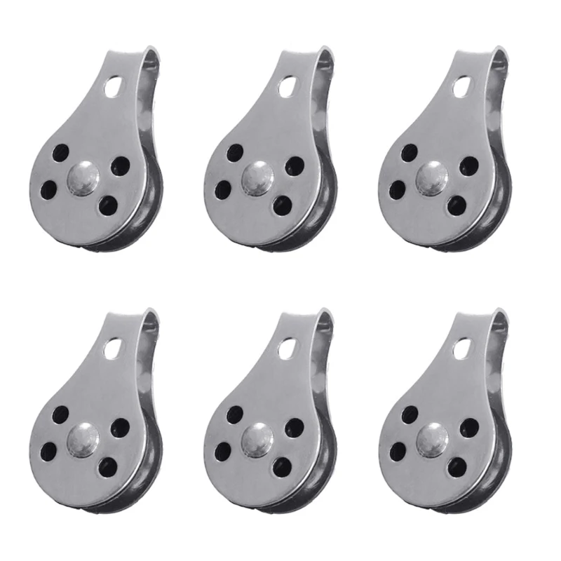 2Pieces 316 Stainless Steel Pulley Single Wheel Lifting Pulley Tools 3
