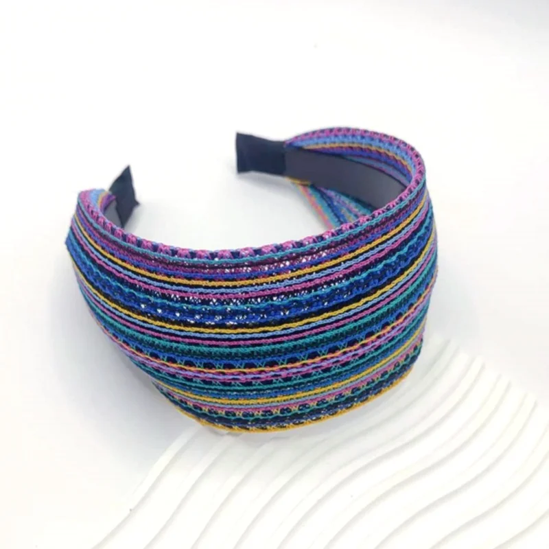 Sports Headbands Woven Wide Brim Toothed Non-Slip Hair Band For Women