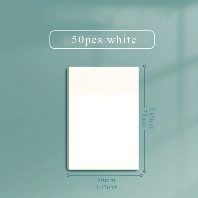 Transparent Waterproof Self-Adhesive Sticky Note Pads - 50 Sheets, Ideal
