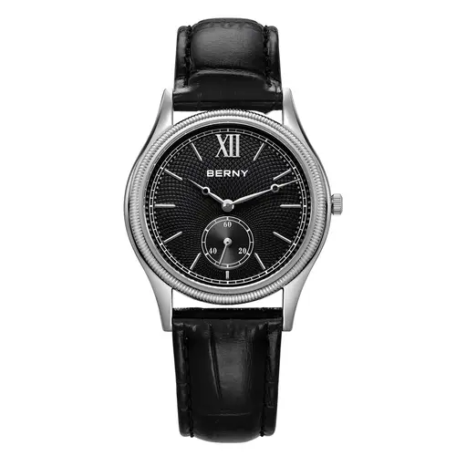 BERNY Men's Watches Slim Luxury Classic Stylish Dress Quartz Watch Fashion Elegance Leather Band Wristwatch - Image 12