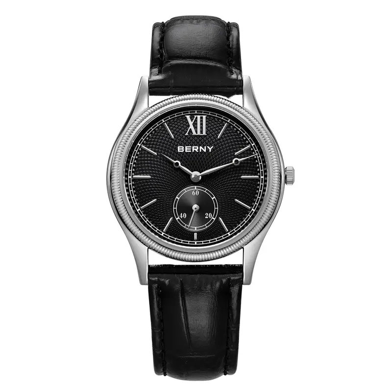 BERNY Men's Watches Slim Luxury Classic Stylish Dress Quartz Watch Fashion Elegance Leather Band Wristwatch - Image 12