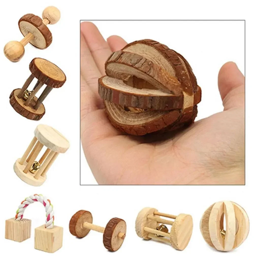 Jouet en bois pour lapin
