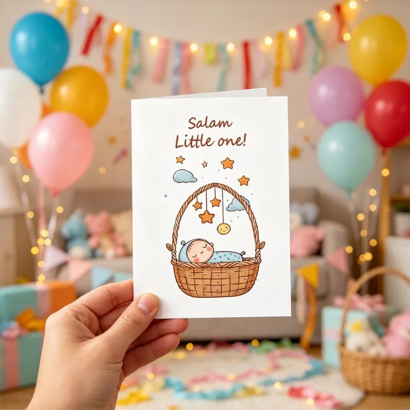 Biglietto d'auguri divertente per neonati con busta, messaggio di benedizione, biglietto di compleanno - immagine 3