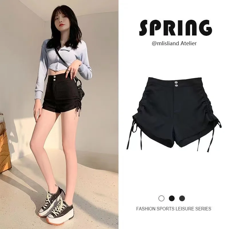 Sexy Suit Shorts Black Women Streetwear Gothic High Waist Casual Bandage  Drawstring Slim Skinny Summer Hot Pants - AliExpress