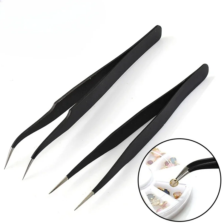 Stainless Steel Nail Tweezers Manicure Decorations