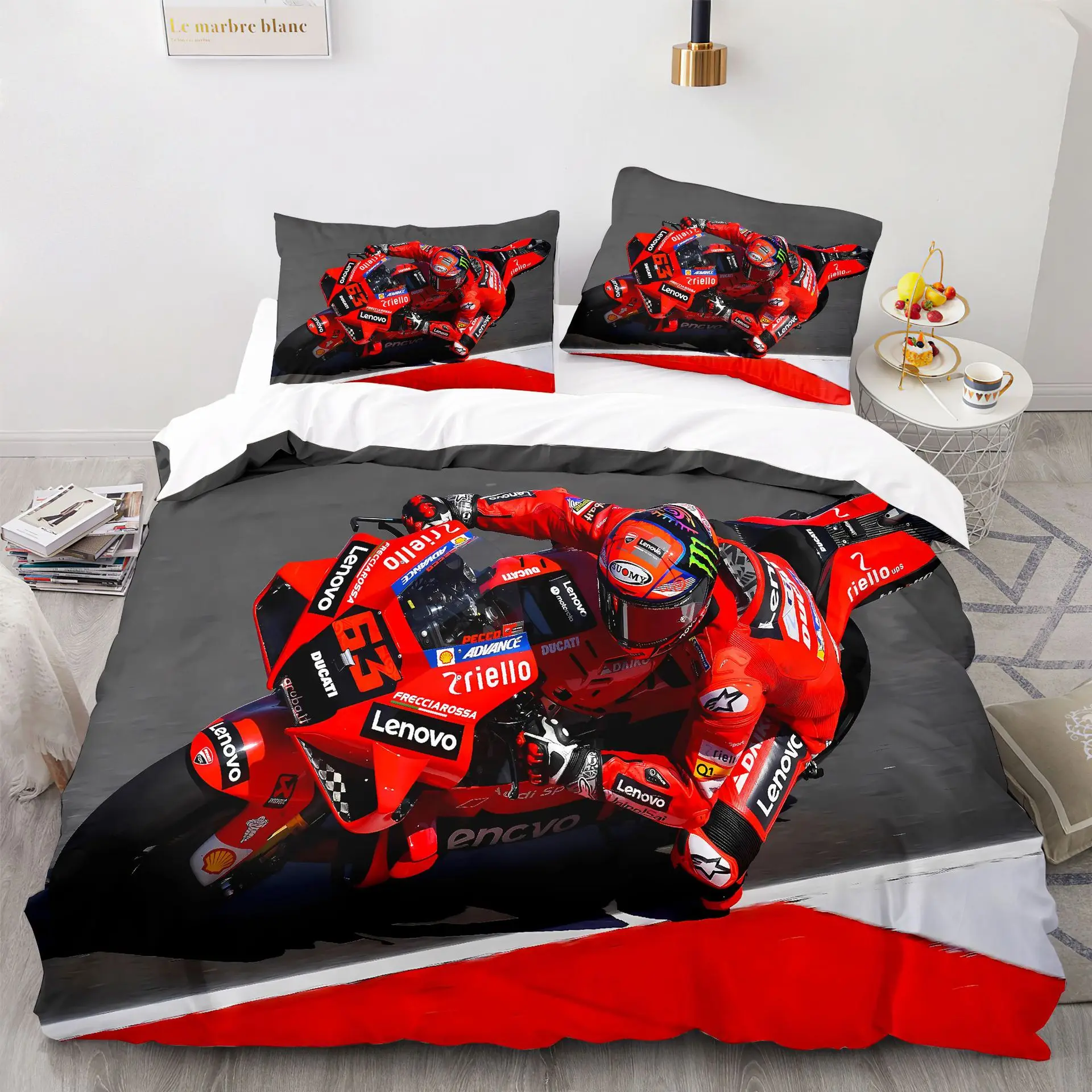 Marquez 93 침구 세트 이불 커버 Pillowcases 트윈 전체 퀸 킹 침대 린넨 3D 인쇄 Marc Marquez 93 이불 커버 세트