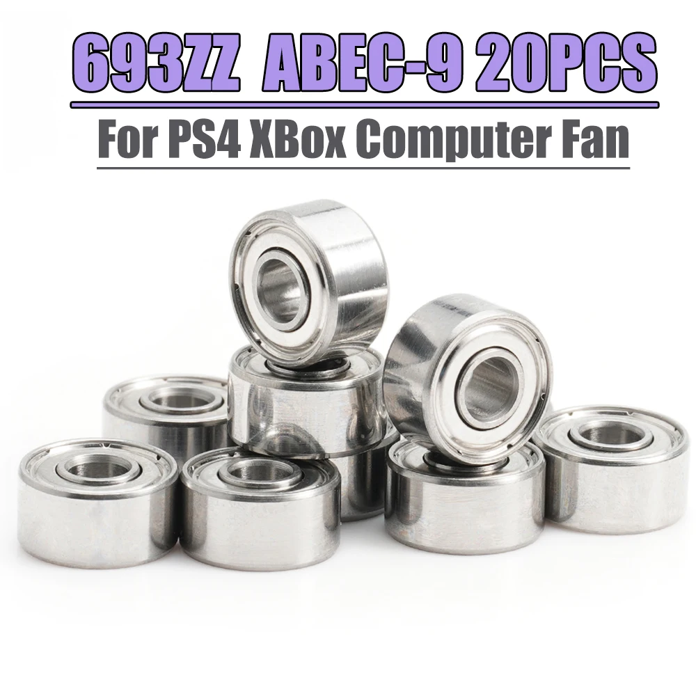 693ZZ Bearing 3*8*4 mm Computer Fan Ball Bearings 693 ZZ 20PCS ABEC9