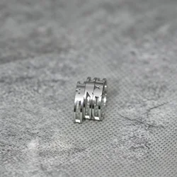 Elegant Oval Hollow Metal Ring Set for Women - Minimalist Handmade Jewelry Gift (WHITE)