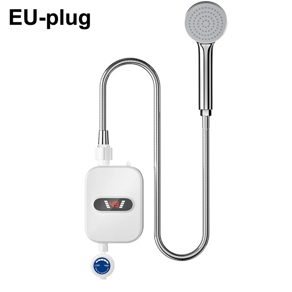 

Portable Tankless Hot Water Heater 3000W Electric Instant Boiler Quick Heating Easy Install Efficient and Safe for Bathroom