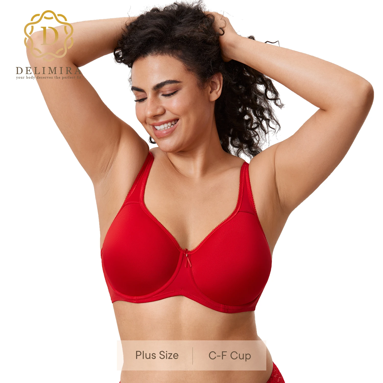 Women's Plus Size Full Coverage Underwire Lightly Padded Seamless T Shirt  Bra