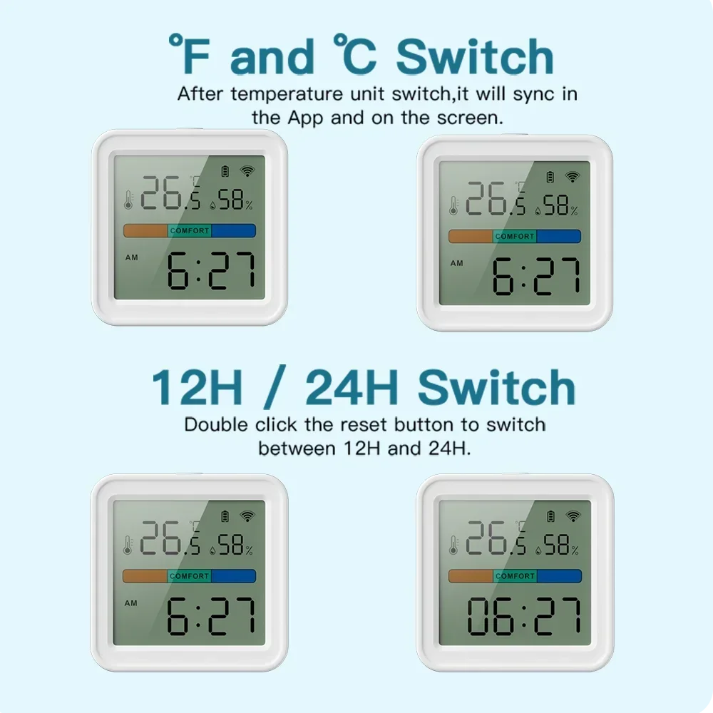 Temperature Humidity Meter Tuya WiFi Smart Sensor
