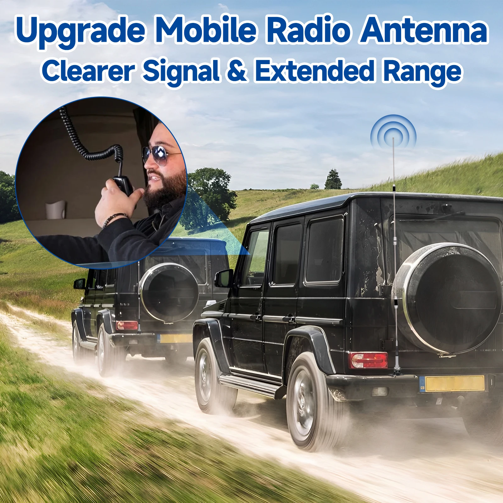 Superbat VHF UHF Dual Band 144-430MHz Lip Mount Anti-Rust 62inch Mobile Ham Radio Antenna PL259 Male 16.5Ft RG58 for Vehicle Car