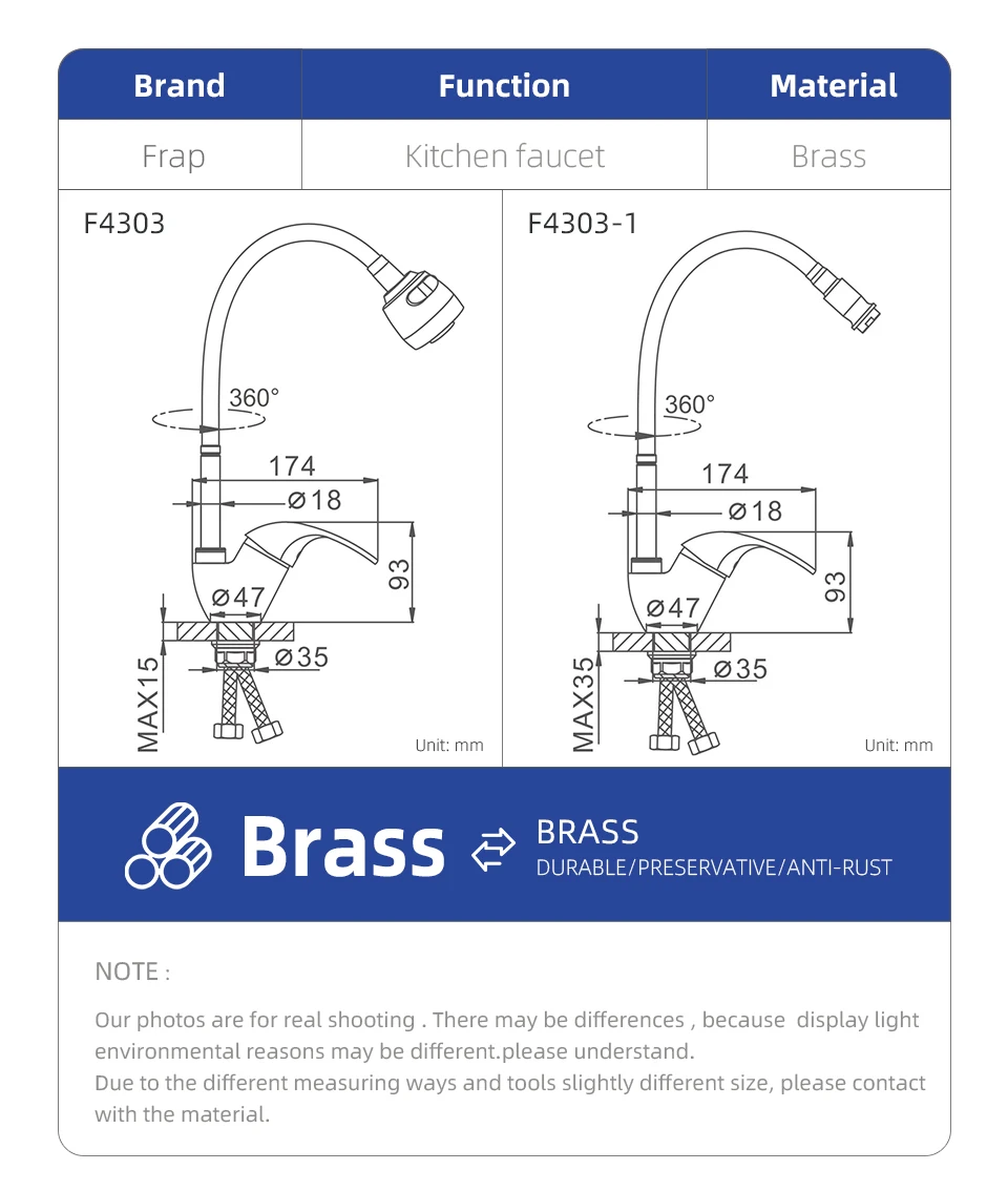 pantry cabinet Frap 1set Brass Kitchen sink faucet Mixer Cold and Hot Tap Single Hole Water Tap mixer kitchen mixer torneira cozinha F4303 deep kitchen sinks