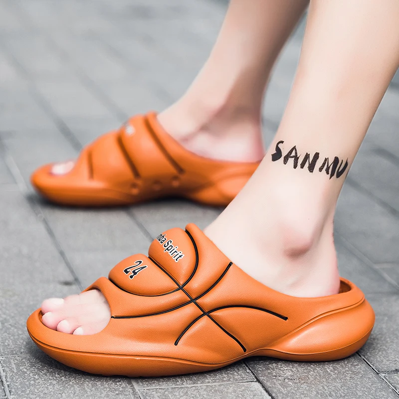 Slippers for men in summer outdoor sports dual purpose anti slip odor resistant sandals basketball Slippers soft slippers,summer slippers,anti slip sandals,men shoes
