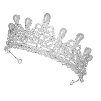 Tiara da Sposa con Strass e Perle, Gioiello per Capelli Delicato, Accessorio per Matrimonio, Corona per Compleanno