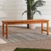 3 Person Outdoor Patio Chevron Wood Dining Bench All Weather Backyard Conversation Garden Poolside Balcony 53 Inch Brown 1