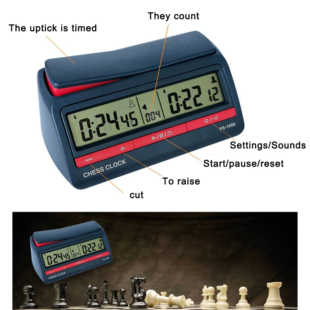 Zegar szachowy chińskie szachy/Go/gry w szachy Timer zegar zegar gry w szachy stoper cyfrowy gra planszowa