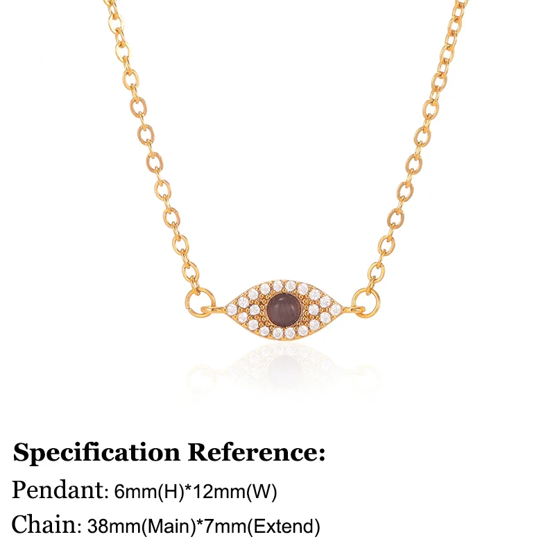 NALISASA 14K Gold Evil Eye Necklace - Dainty Protection Pendant, Handmade Adjustable Choker For Men & Women