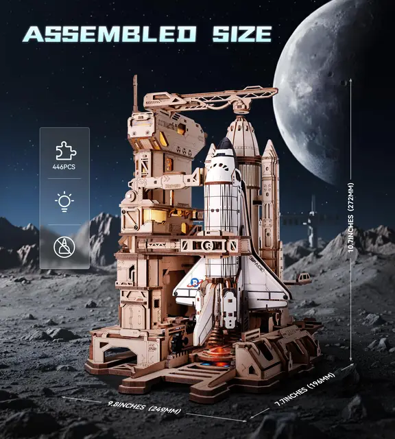 3D Wooden Space ShuttlePuzzle - Mechanical Building STEM Project