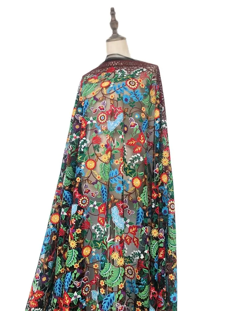 Neuer Stil Mesh-Stickerei Afrikanischer Spitzenstoff 2025 Hochwertige Spitze Wasserlösliche Modische Weiche Spitze 5 Yards – Detail 6