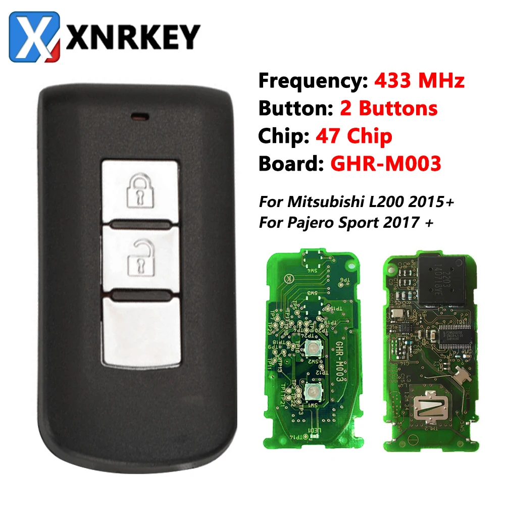 Xnrkey 2b Original/aftermarket Smart Remote Car Key Id47 Chip 433mhz