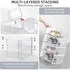 Shoe Boxes Clear Plastic Stackable, 18 Pack Premium Shoe Organizer Storage for Closet Space Saving Foldable Shoe Rack Containers 5