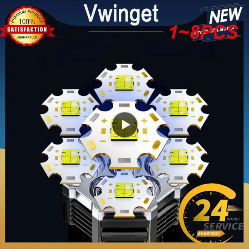 

1~8PCS Rechargeable 7 LED Flashlight with Cob Floodlight High Power USB Charging Flashlights Outdoor Lighting For Camping Hiking