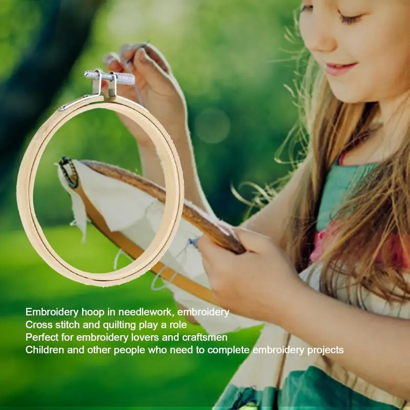 1pcs Bamboo Embroidery Hoops Frame Set Bamboo Embroidery Hoop Rings For DIY Cross sew Needle Craft Tool Cross sew Hoops