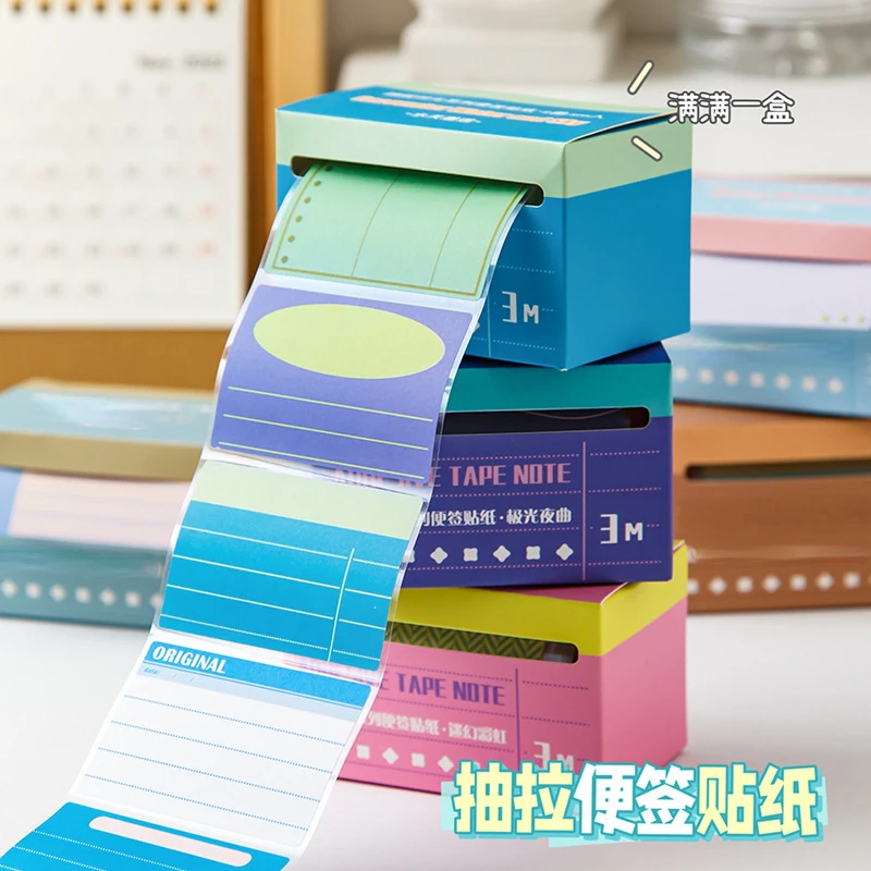 70pcs/box Sticky Notes Pull-out Self-Adhesive Sticky Notes Notepad Index Labels Tabs Tearable Memo Pad Office School Supplies. - 3