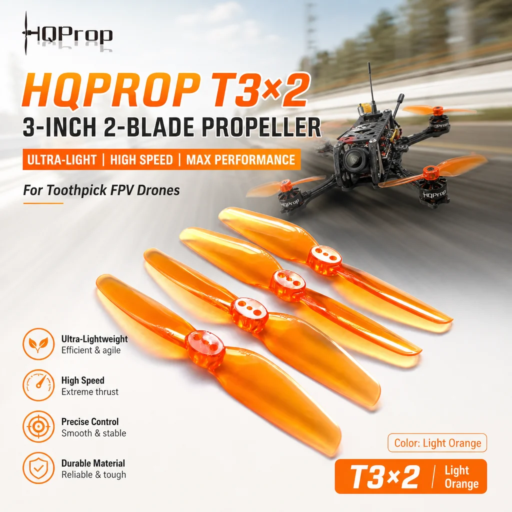HQProp T3x2 HQ3020 3 Zoll 2-Blatt Ultraleichter Propeller High Speed Racing für Zahnstocher-FPV-Drohnen