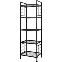 5-Wire Standing Storage Shelves, Metal Shelving Unit Pantry Rack for Laundry Kitchen Bathroom Organizer(Black) 1