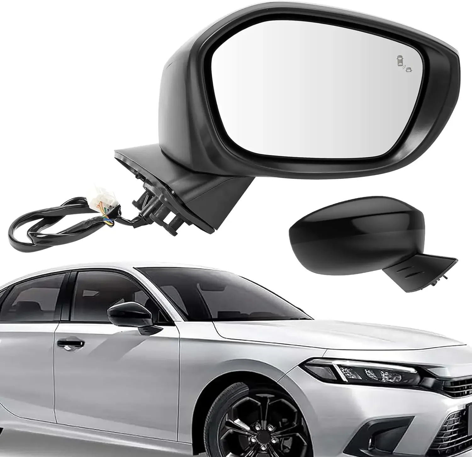 

Right Passenger Side Mirror Fit for 2022 2023 HONDA CIVIC Sedan/Hatchback Replace HO1320351 (7 Pins)