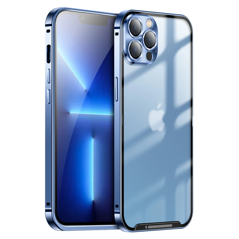 New Streamer Frosted Metal Shell For iPhone 13 Pro Max Aerospace Aluminum Frame For iPhone 12 Pro Translucent Frosted Back Cover iphone 13 cover