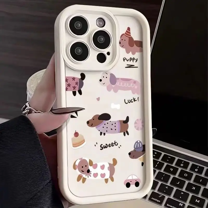 Shockproof Cute Dachshund Bulldog Phone Case Cover