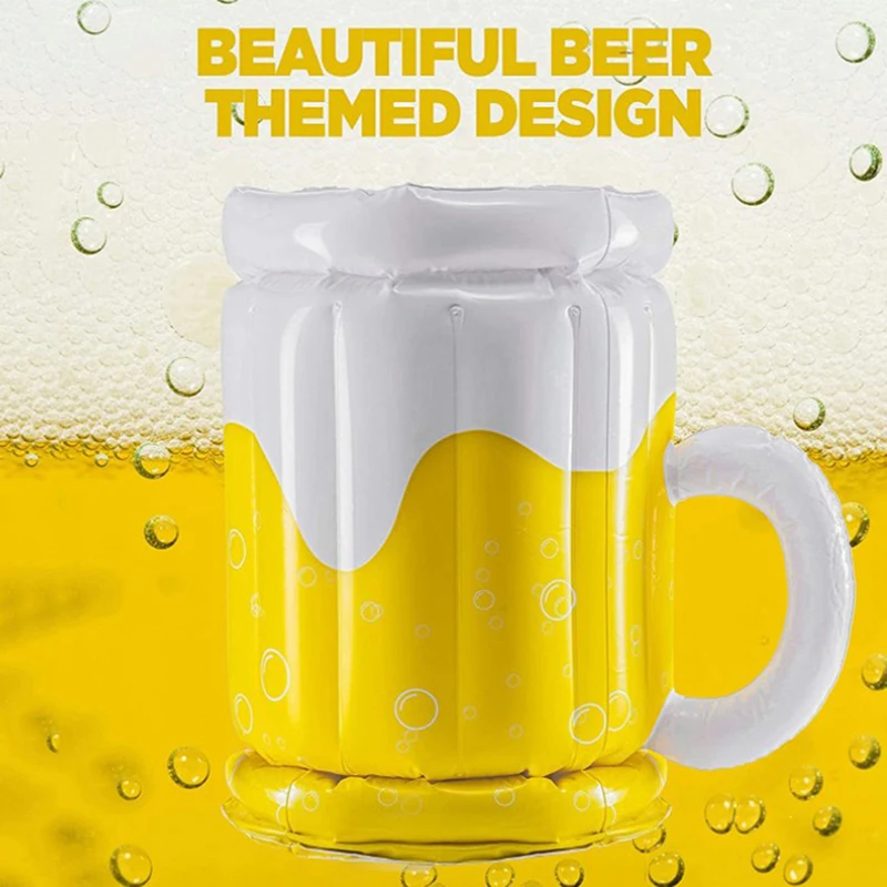 1pc Inflatable Pvc Beer Mugs Coolers Summer Beach Water Toys Soda Ice Bucket Drinking Cup Home Bar Party Cold Water Drinks Mugs
