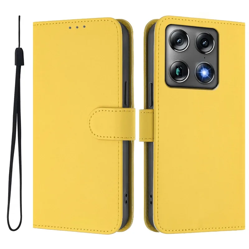 Premium Wallet Flip Cover Phone Case with Signature Lanyard and Magnetic Buckle