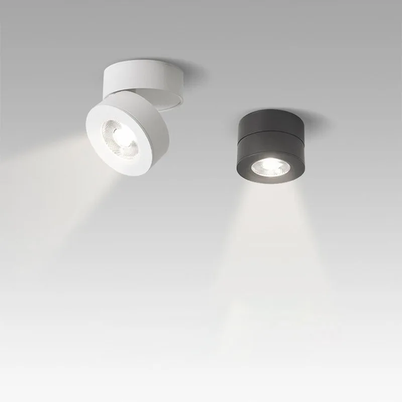LED 표면 장착 다운라이트 조도 조절식 천장 스포트, 360 회전 램프, 가정용 실내 조명 고정장치, 7W, 10W, 12W