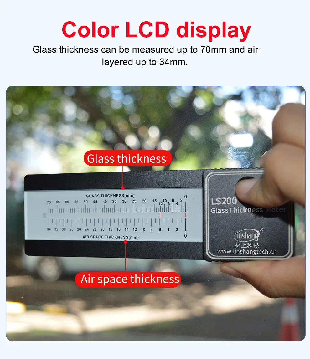 Glass Thickness Gauge Digital Laser Glass Thickness Meter Window Glazing Measuri