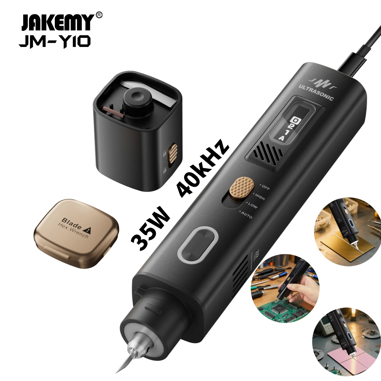 JAKEMY 40kHz 超音波カッター 多機能ハンドヘルドクラフト切削工具 3D 