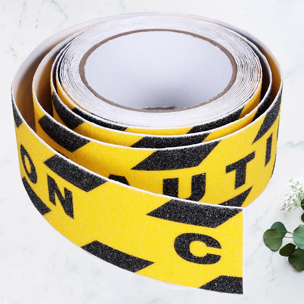 1세트 노란색 검정색 미끄럼 방지 안전 테이프 자체 접착식 내구성 미끄럼 방지 주의 사항 계단 및 보행로용 발걸음 테이프