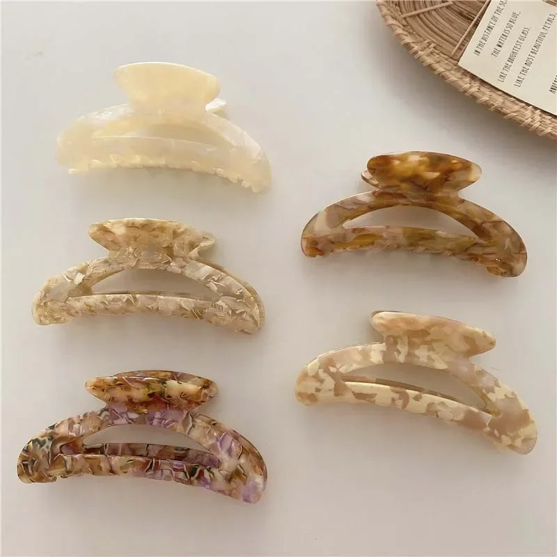 fashion new ins korean acrylic pearl hair claw transparent plain color geometric resin grab clip for women hair accessories 1PC Girl Hair Claw Women Geometric Hair Clamp Grab Hair Jaw Clip Grip Barrettes Korean Style Hairpin Acrylic Styling Accessories