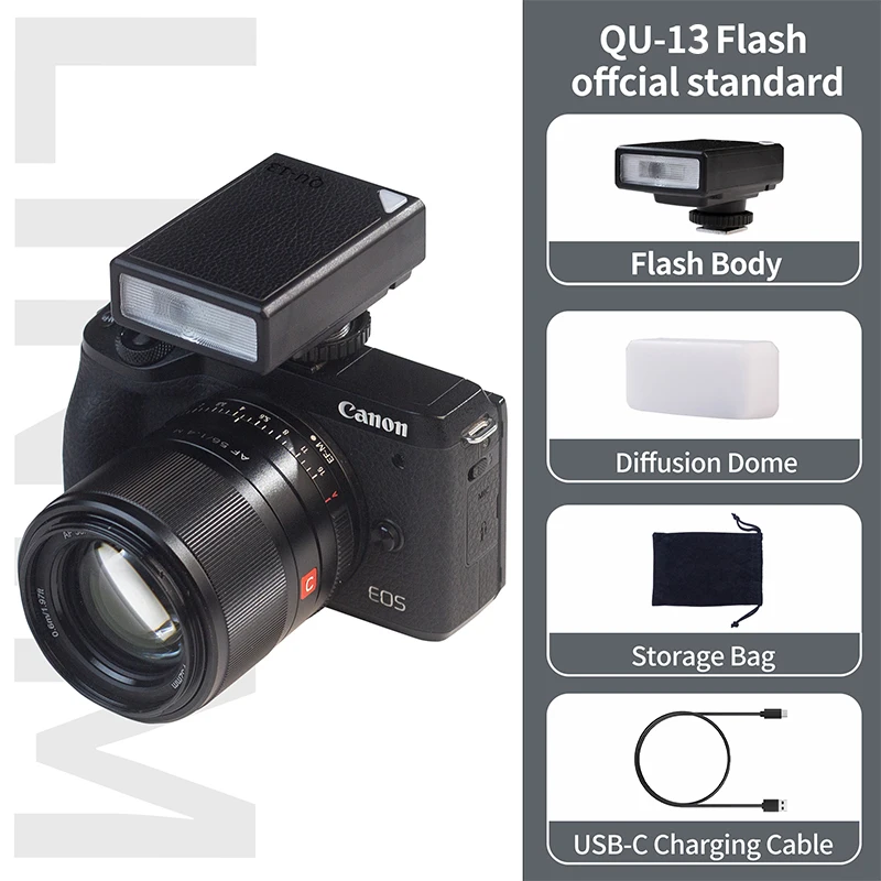 LINIM QU13 מיני מצלמה פלאש Speedlite GN12 5600K מצלמת חם סטנדרטית חיצונית מיני פלאש עבור Sony Canon Nikon Panasonic
