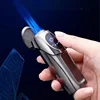 JOBON-luxury Rechargeable Gas Hybrid Lighter, Personalized Creative Three Straight Blue Flame, Touch Cigar Lighter 1