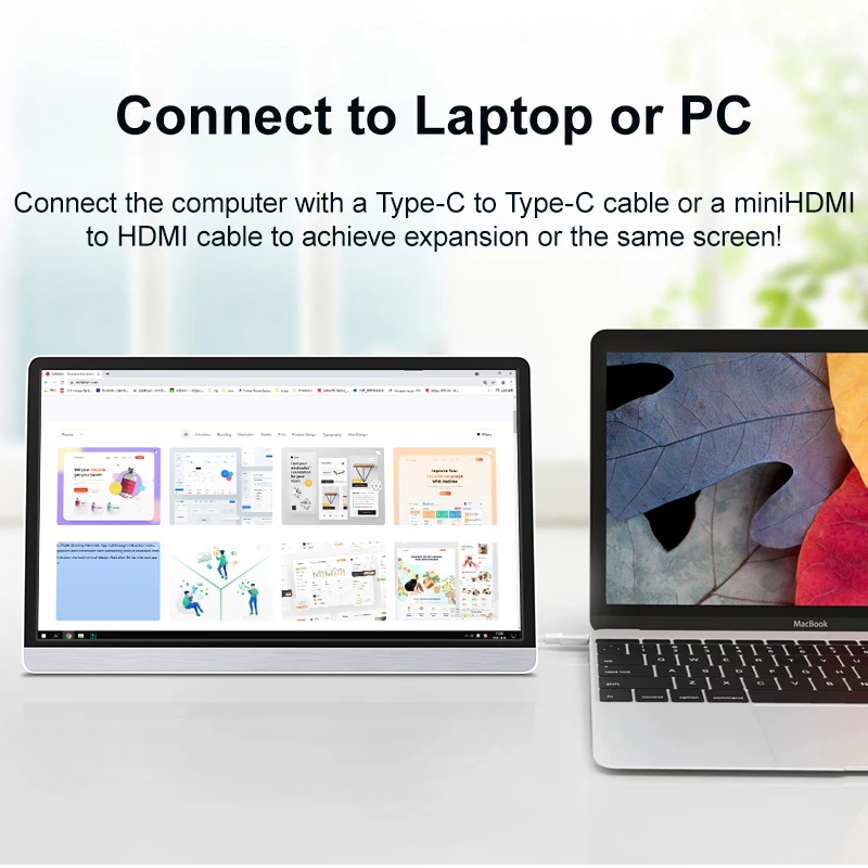 ʹ HDR USB C HDMI ȣȯ IPS ޴ ũ ̹ , ġ PS5 Xbox Macbook Pro ޴ PC, 16.1 ġ, 1080P