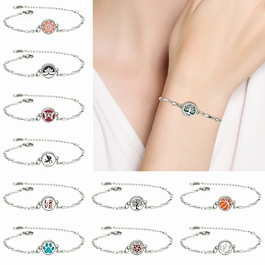 12mm Bracelet Diffuser Locket 316L Stainless Steel with Adjustable Chain Bracelet Fashion Jewelry bracelet jewelry