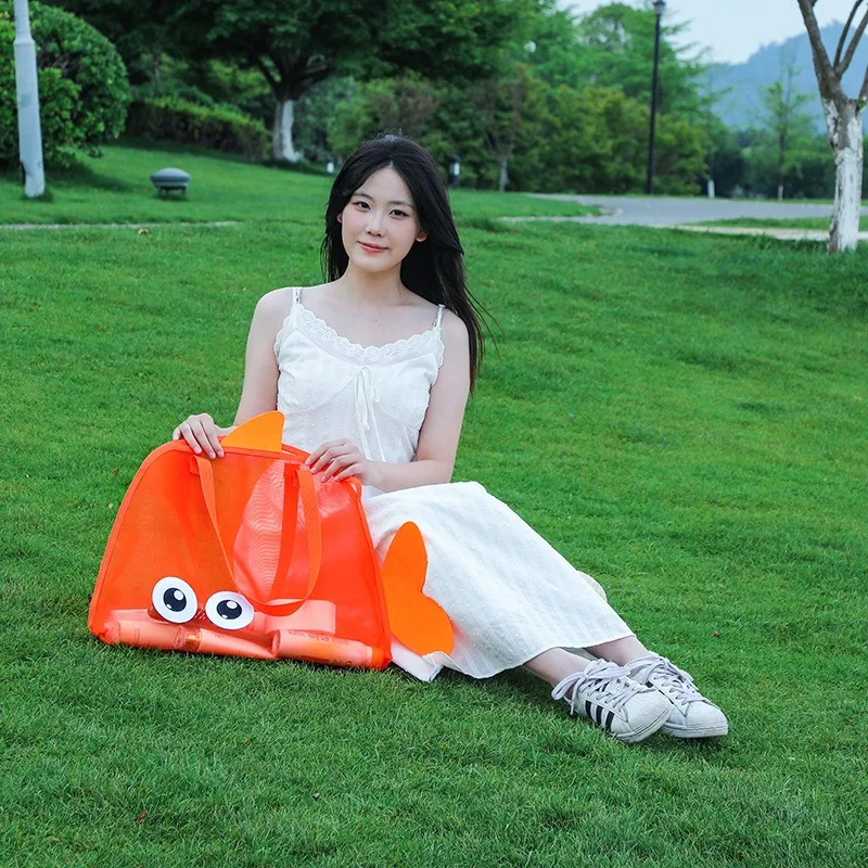 รูปสินค้า กระเป๋าใส่ของเล่นเด็ก ลายการ์ตูน พับเก็บได้ น้ำหนักเบา